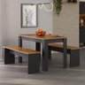 Conjunto Sala de Jantar 1 Mesa 135cm 2 Bancos Primor - 1