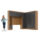 Ver imagem 4 de Quarto Modulado Casal Completo 4 Peças 5 Portas 4 Gavetas com Maleiro Smart Plus Yescasa Bege/Cinamomo/Chumbo