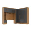 Ver imagem 3 de Quarto Modulado Casal Completo 4 Peças 5 Portas 4 Gavetas com Maleiro Smart Plus Yescasa Bege/Cinamomo/Chumbo