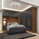 Ver imagem 1 de Quarto Modulado Casal Completo 4 Peças 5 Portas 4 Gavetas com Maleiro Smart Plus Yescasa Bege/Cinamomo/Chumbo