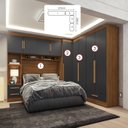 Ver imagem 2 de Quarto Modulado Casal Completo 4 Peças 5 Portas 4 Gavetas com Maleiro Smart Plus