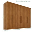 Ver imagem 3 de Guarda-roupa Casal 6 Portas 6 Gavetas Órion Premium 100% MDF