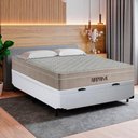 Ver imagem 3 de Cama Box Baú Casal Sintético Cremil + Colchão Molas Ensacadas Airprime 138x188x65cm Cor:branco