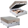 Cama Box Baú Casal Sintético Cremil + Colchão Molas Ensacadas Airprime 138x188x65cm Cor:branco - 1