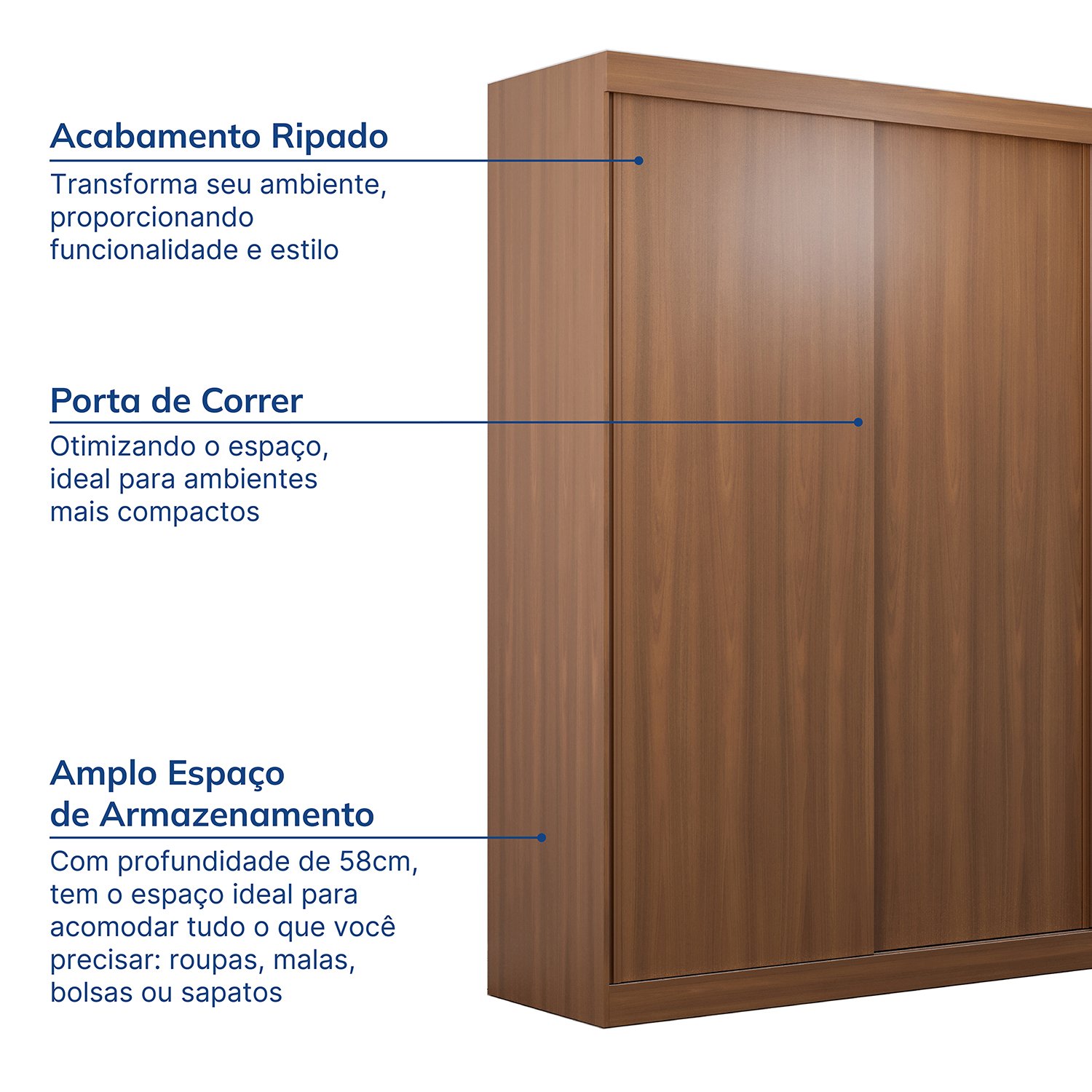 Guarda-Roupa Samambaia 2 Portas CabeCasa MadeiraMadeira - 4