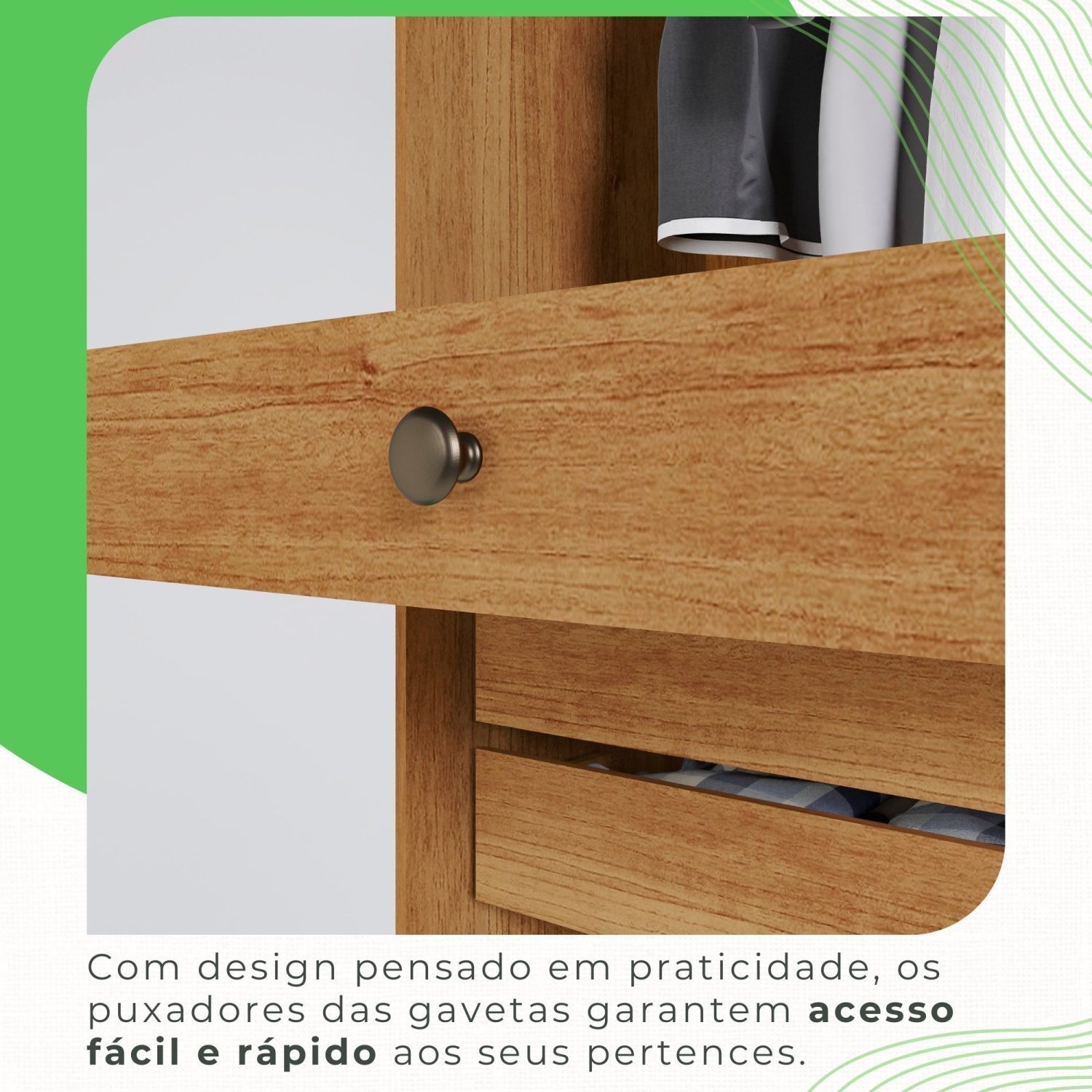 Guarda-roupa Casal 6 Portas 6 Gavetas Órion Premium - 9