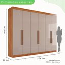 Ver imagem 4 de Guarda-roupa Casal 6 Portas 6 Gavetas Órion Premium