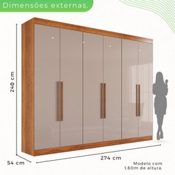 Guarda-roupa Casal 6 Portas 6 Gavetas Órion Premium - 4