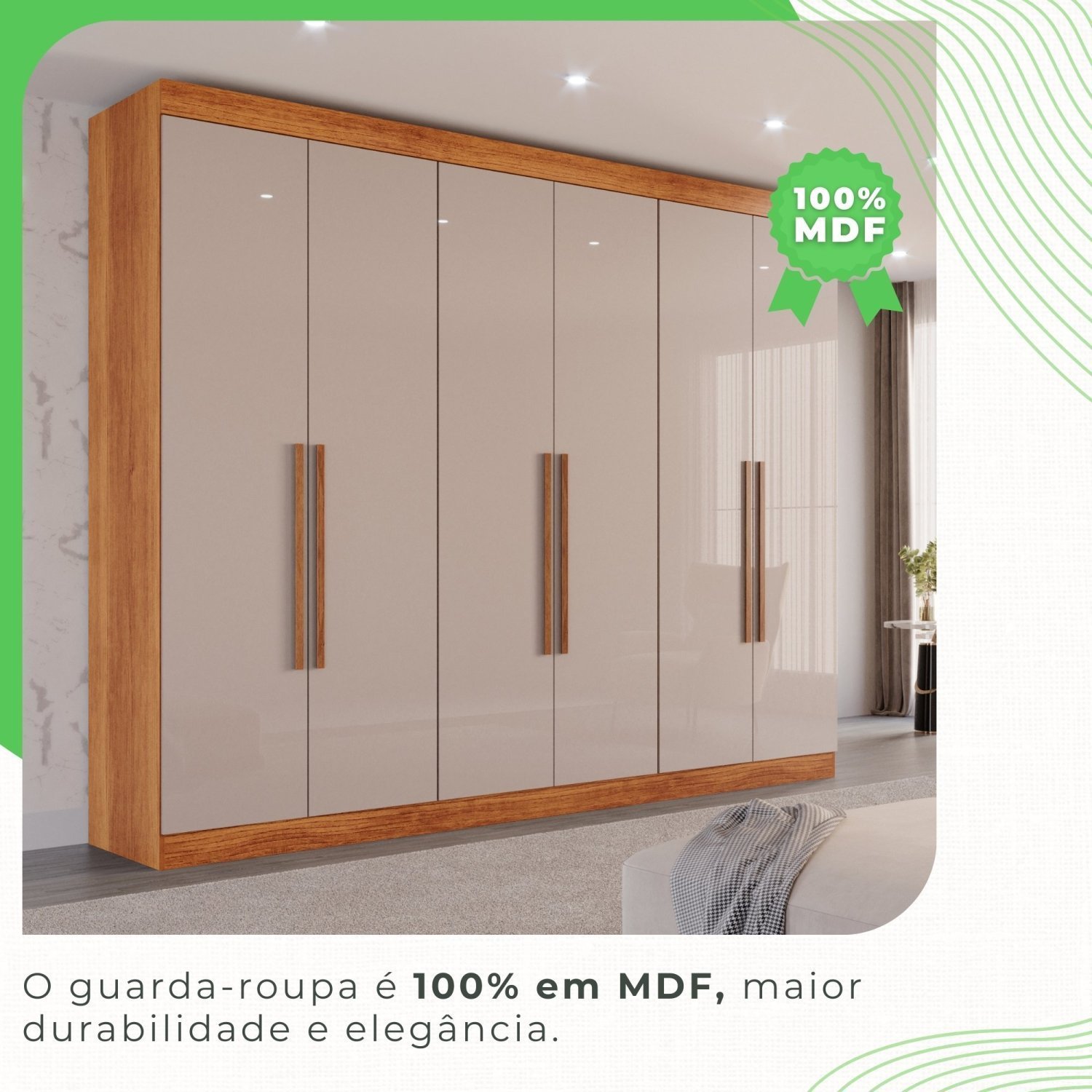 Guarda-roupa Casal 6 Portas 6 Gavetas Órion Premium - 8