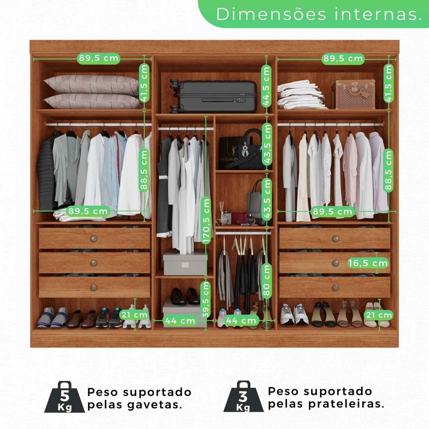 Guarda-roupa Casal 6 Portas 6 Gavetas Órion Premium - 6