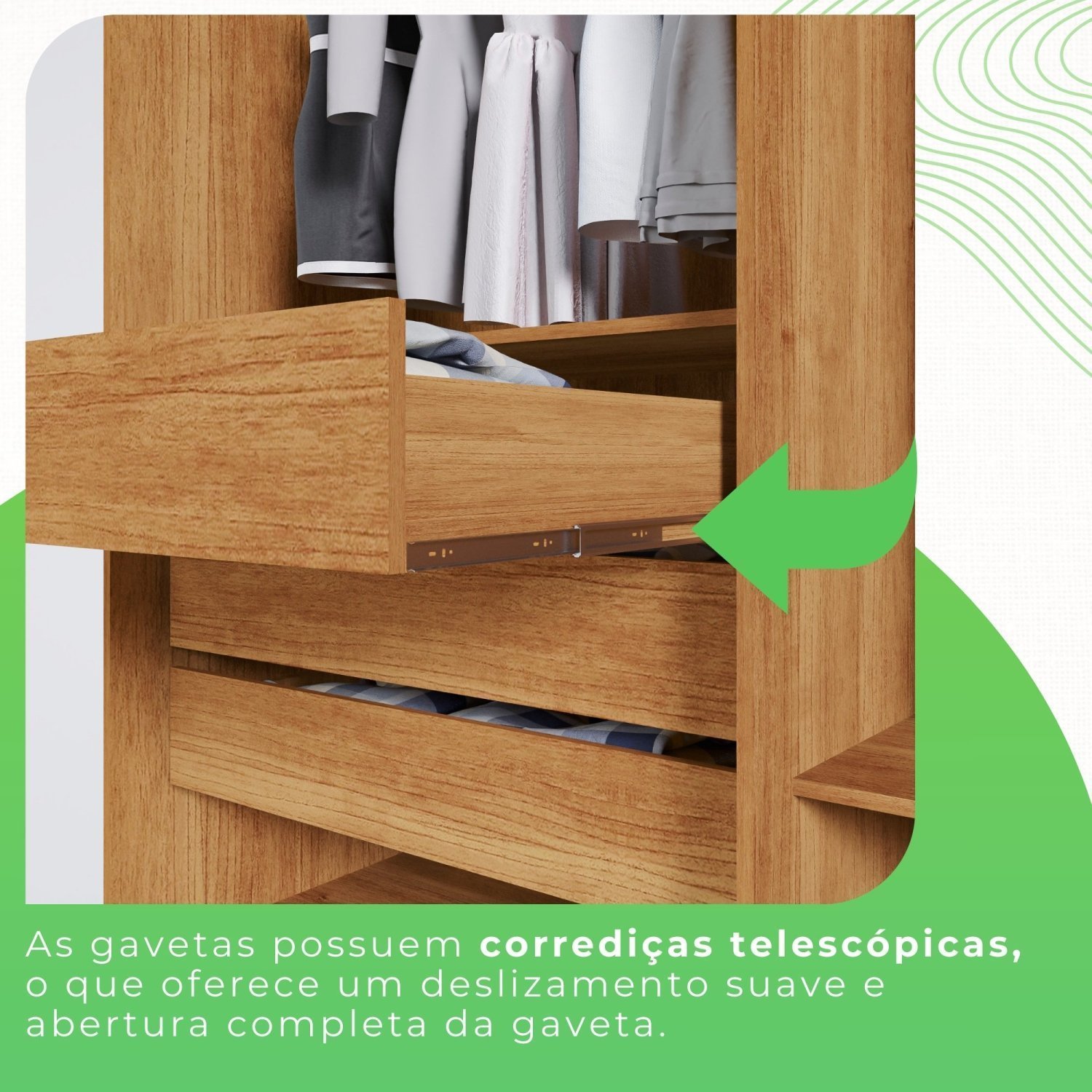 Guarda-roupa Casal 6 Portas 6 Gavetas Órion Premium - 12