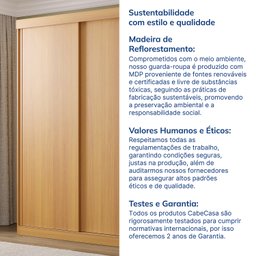Guarda-Roupa Samambaia 2 Portas CabeCasa MadeiraMadeira - 8