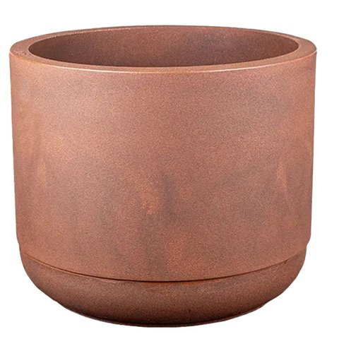 Vaso Match 35 com Prato (16l) Cor Aço Corten Japi