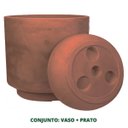Ver imagem 4 de Vaso Match 35 com Prato (16l) Cor Aço Corten Japi