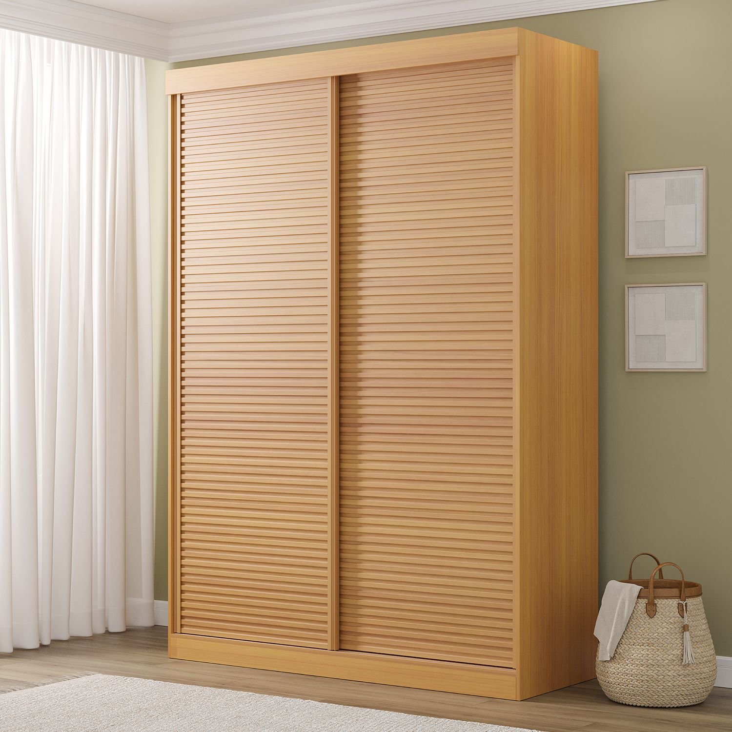 Guarda-Roupa Samambaia 2 Portas Ripado CabeCasa MadeiraOriginals