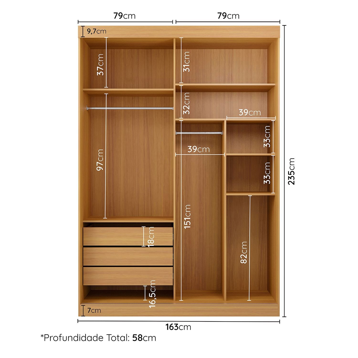 Guarda-Roupa Samambaia 2 Portas Ripado CabeCasa MadeiraOriginals