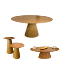 Ver imagem 1 de Conjunto de Mesas Cone - Jantar, Apoio, Centro e Lateral Personal Moveis Design Mesa Cone Marrom