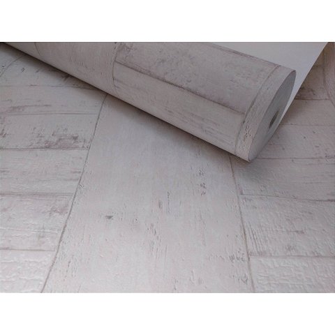 Papel de Parede Madeira Branca Rosé - 10m X 53cm