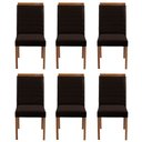 Ver imagem 1 de Kit 6 Cadeiras Decorativas Sala de Jantar Luxo Sueli Facto Marrom - Mozzelar