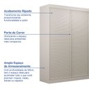 Ver imagem 4 de Guarda-Roupa Samambaia 2 Portas Ripado CabeCasa MadeiraOriginals Off White