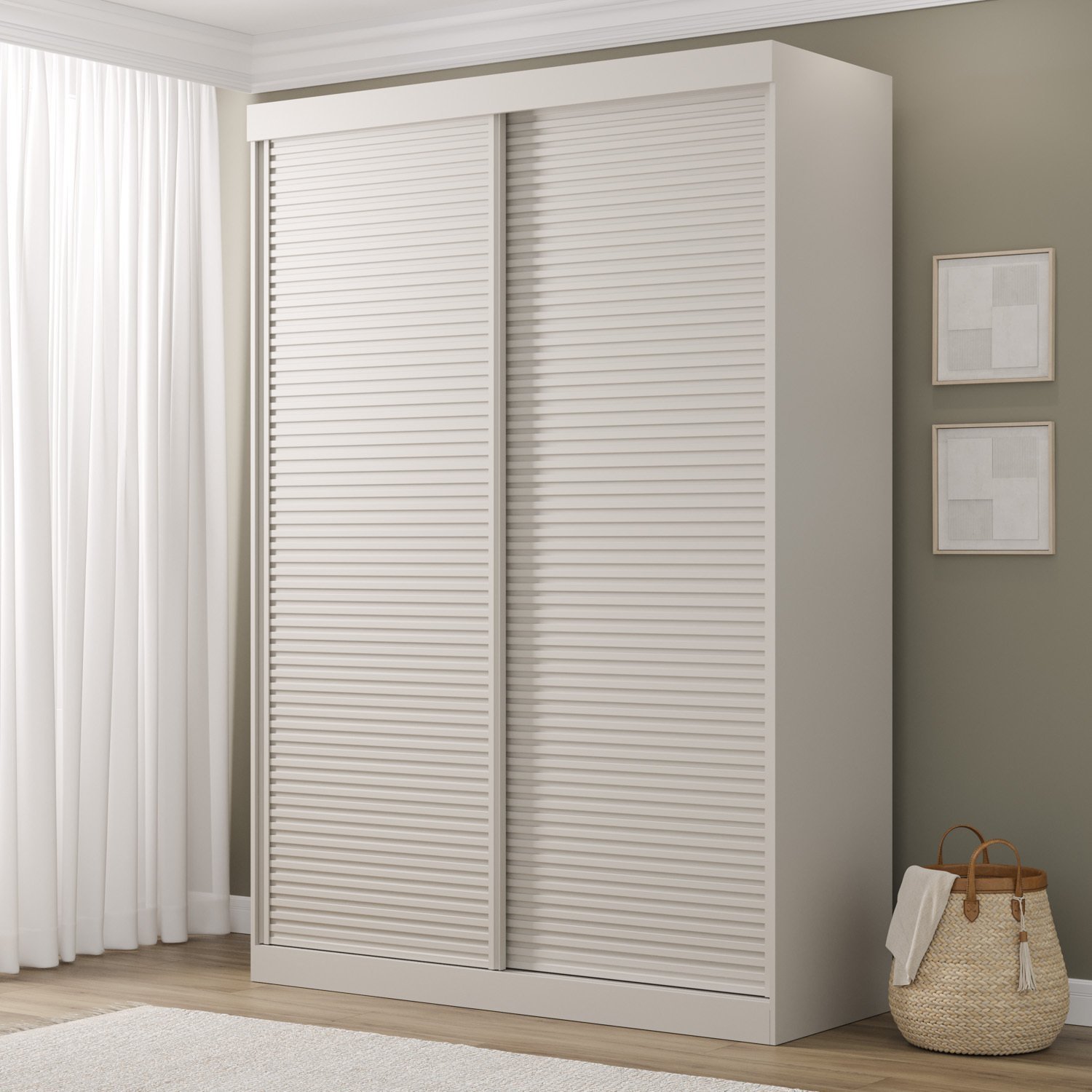 Guarda Roupas Samambaia 2 Portas Ripado Cabecasa Madeiramadeira