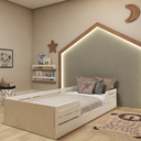Ver imagem 4 de Cama Infantil Montessoriana Solteiro Lua Branco