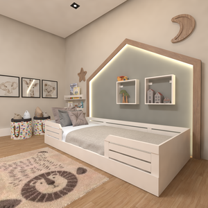 Cama Infantil Montessoriana Solteiro Lua