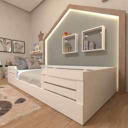 Cama Infantil Montessoriana Solteiro Lua - 4