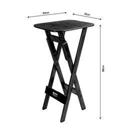 Conjunto de Mesa Bistrô para Bar Dobrável com 4 Cadeiras em Madeira Maciça - Preto - 5