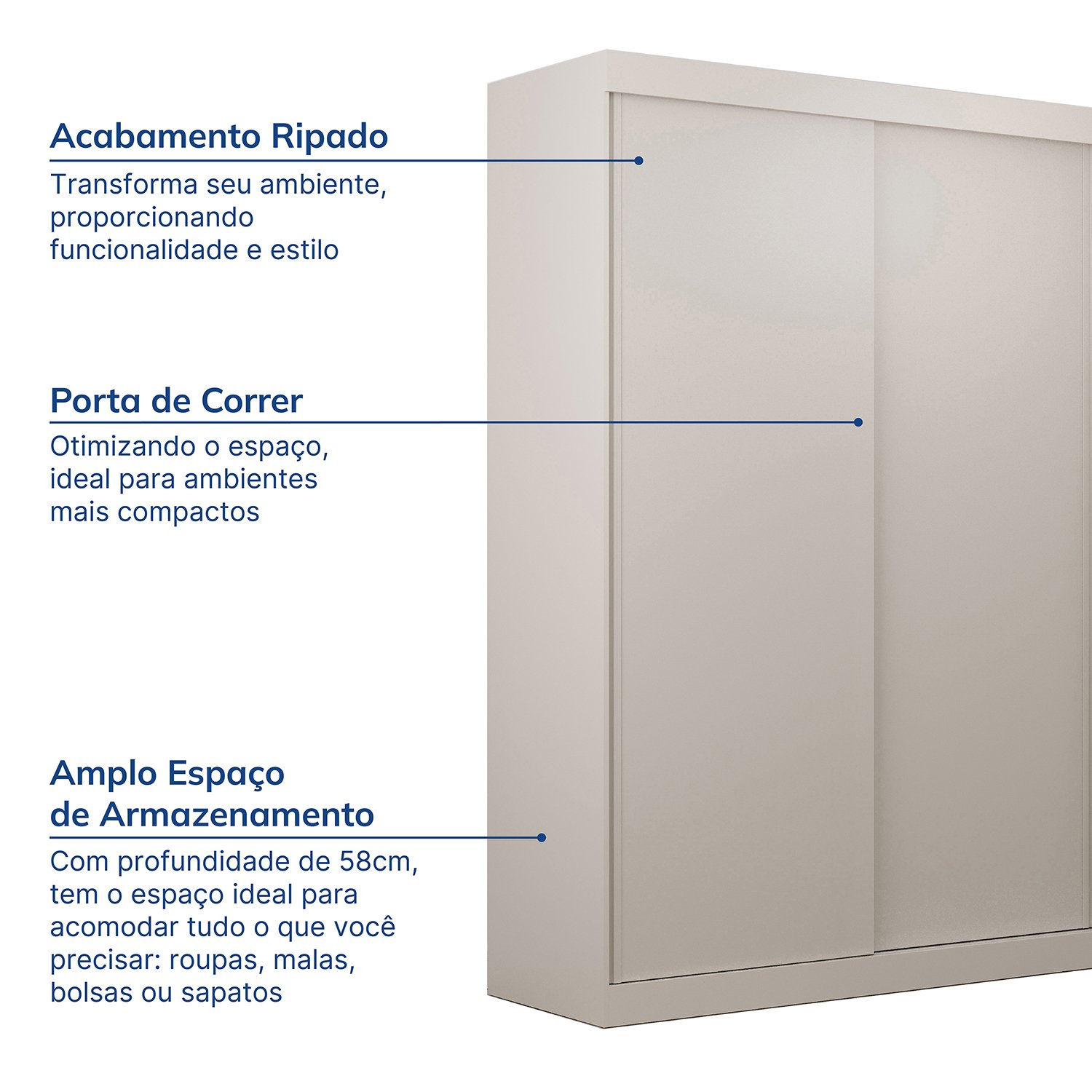 Guarda-Roupa Samambaia 2 Portas CabeCasa MadeiraMadeira - 4