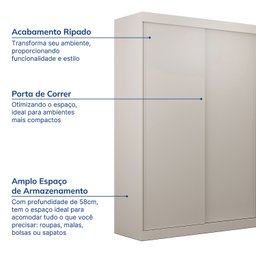 Guarda-Roupa Samambaia 2 Portas CabeCasa MadeiraMadeira - 4