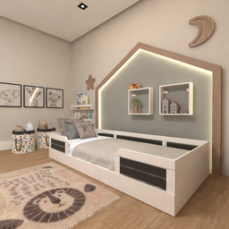 Cama Infantil Montessoriana Solteiro Lua - 1