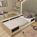 Ver imagem 1 de Cama Infantil Montessoriana Solteiro Lua Branco/Preto