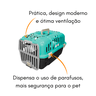 Caixa Transporte Para Cães Gatos Animais Até 6Kg Joy N1 Furacão Pet Caixa de Transporta Joy N1 Verde - 3