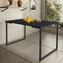 Ver imagem 1 de Mesa de Jantar Steel Estilo Industrial Pés de Aço 120x80cm Preto/Preto