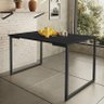 Mesa de Jantar Steel Estilo Industrial Pés de Aço 120x80cm Preto/Preto - 1
