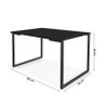 Mesa de Jantar Steel Estilo Industrial Pés de Aço 120x80cm Preto/Preto - 3