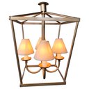 Ver imagem 3 de Pendente Rústico Dourado De Ferro Com Cúpulas de Algodão Libertas Rosas Artesanato Lampião Com Cúpul