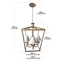 Ver imagem 2 de Pendente Rústico Dourado De Ferro Com Cúpulas de Algodão Libertas Rosas Artesanato Lampião Com Cúpul