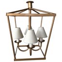 Ver imagem 5 de Pendente Rústico Dourado De Ferro Com Cúpulas de Algodão Libertas Rosas Artesanato Lampião Com Cúpul