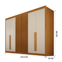 Ver imagem 3 de Guarda Roupa Diamante Gold 6 Pts Ripado Cinamomo/off Leifer