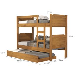 Beliche Bibox Treliche Cama Auxiliar 100% Mdf Top Star Forte:nature - 2