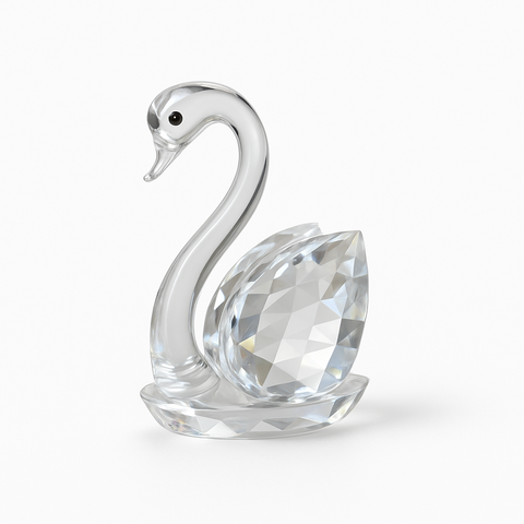 Enfeite Decorativo Ornamento Estatueta Cisne de Vidro 9cm Cristal Decoração de Mesa