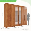 Ver imagem 5 de Guarda-roupa Casal com Espelho 6 Portas 6 Gavetas Órion Premium 100% MDF