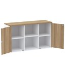 Ver imagem 3 de Armário Baixo Credenza PE25 Pandin 121,50 cm (largura) em MDP Cor Noce Naturalle e Branco com Duas p