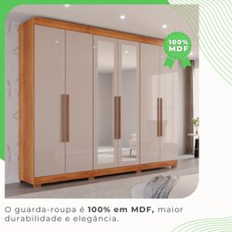 Guarda-roupa Casal com Espelho 6 Portas 6 Gavetas Órion Premium - 8