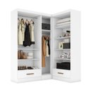Ver imagem 5 de Quarto Modulado de Canto 100% MDF 3 Peças 5 Portas 2 Gavetas Smart Plus Espresso Móveis Branco