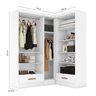 Quarto Modulado de Canto 3 Peças 5 Portas 2 Gavetas Smart Plus - 6