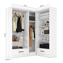Ver imagem 6 de Quarto Modulado de Canto 100% MDF 3 Peças 5 Portas 2 Gavetas Smart Plus Espresso Móveis Branco