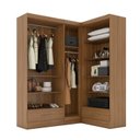 Ver imagem 5 de Quarto Modulado de Canto 100% MDF 3 Peças 5 Portas 2 Gavetas Smart Plus Espresso Móveis Marrom/Cinamomo